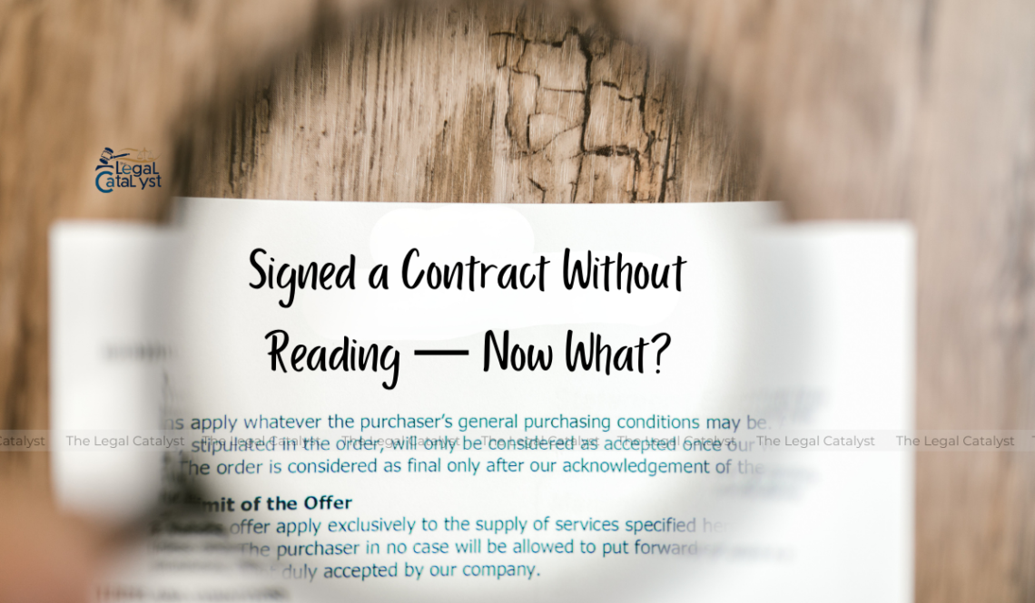 Signed a Contract Without Reading — Now What?